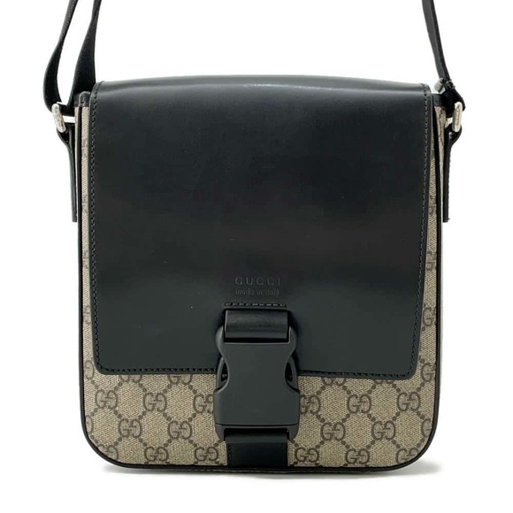 Gucci GG Shoulder Messenger Supreme Black Bag - Picture 1 of 8